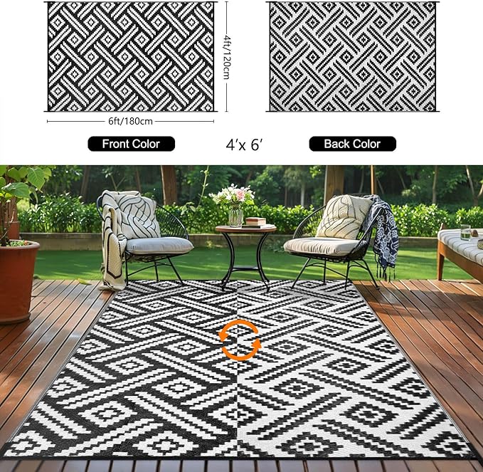 Outdoor Rugs Patio Camping Waterproof - Image 4