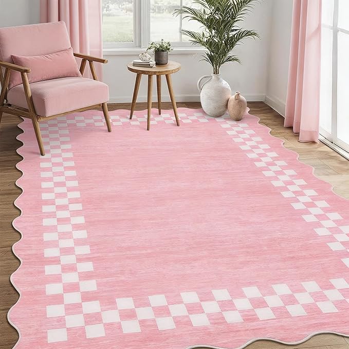 Small Bedroom Area Rug 3x5 Checkered Area Rug - Image 9
