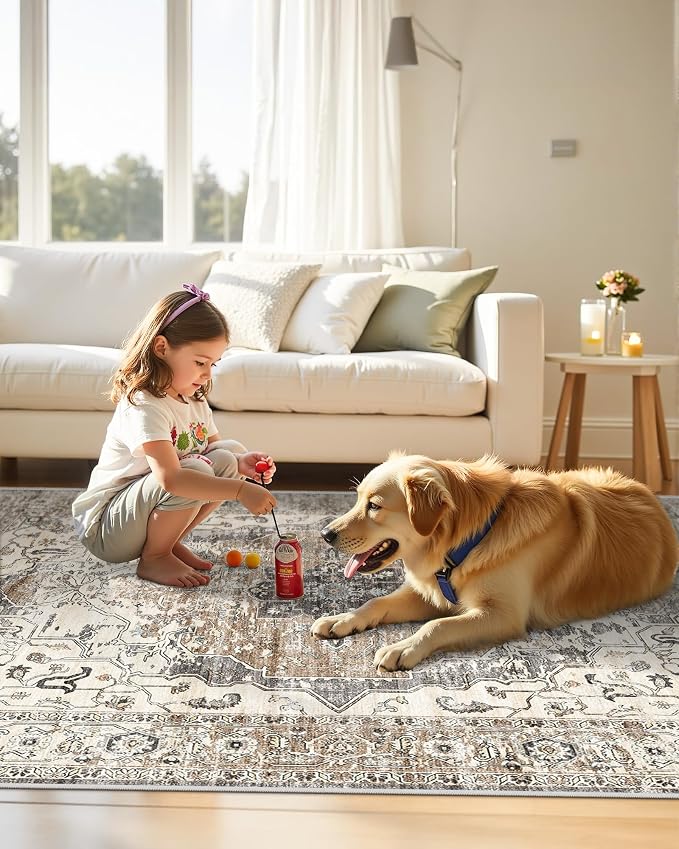 befbee 9x12 Area Rugs for Living Room, Ultra-Thin Washable Rug, Non-Slip - Image 6