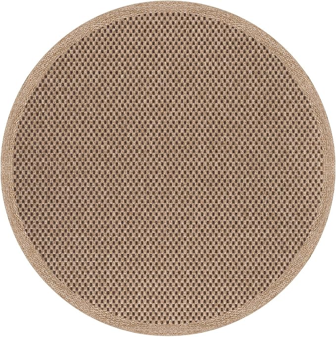 CAMILSON Easy Jute Round Rug 4ft Indoor Outdoor Natural Color Fiber Area Rugs - Image 2