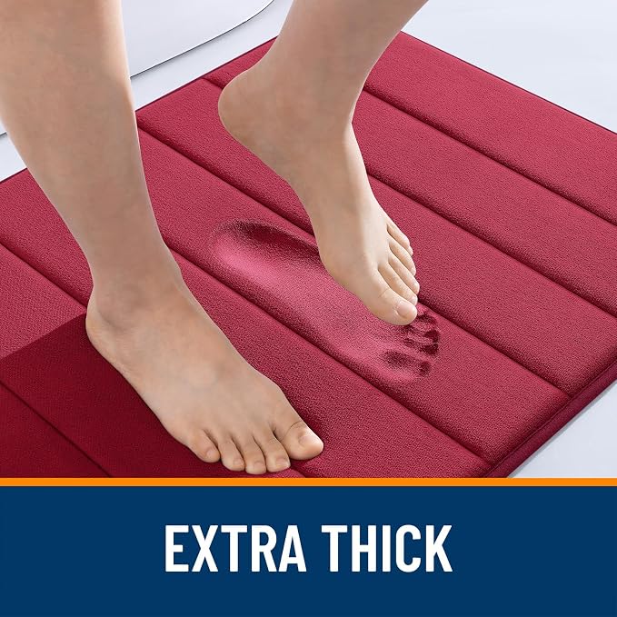 OLANLY Memory Foam Bath Mat 24x16, Super Soft Absorbent Bathroom Rugs, Quick Dry - Image 6