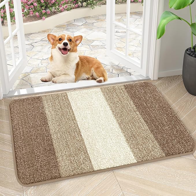 Kitinjoy Indoor Outdoor Door Mat, 30x17 Non-Slip Absorbent Dirt Trapper by Kitinjoy