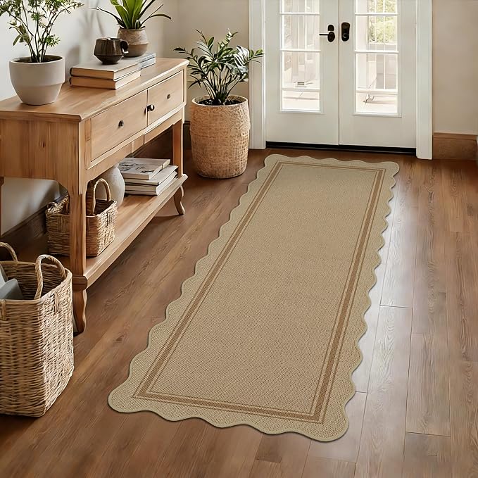 Easy Jute Kitchen Runner 2x6 Kitchen Runner Rug Washable Non Slip Outdoor Rug by Zeeinx