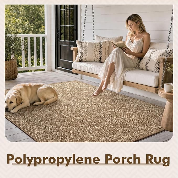MontVoo-Outdoor Rug-Patio Rug 4x6 ft Polypropylene Indoor Outdoor Rugs Carpet - Image 8