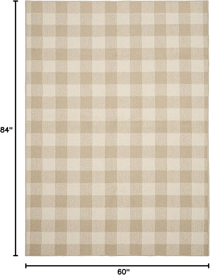 Garland Rug Country Living – Checkered Buffalo Plaid Design, Non-Slip Rubberback - Image 3