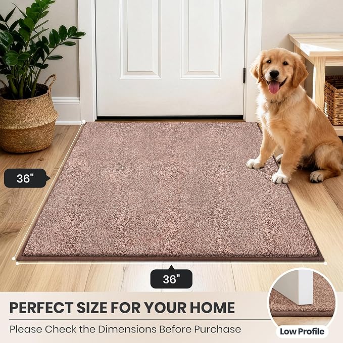 PURRUGS Dirt Trapping Door Mat 36" x 36", Non-Slip Machine Washable Entryway Rug - Image 8
