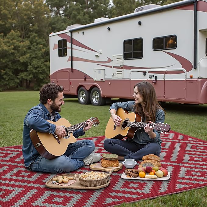 GENIMO Christmas Outdoor Rug for Patio Clearance, Lightweight Waterproof RV - Image 8