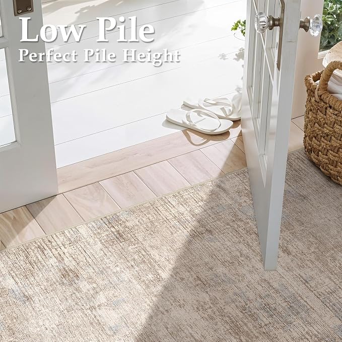 Washable Entryway 2x3 Area Rug: Small Abstract Kitchen Rugs - Image 5