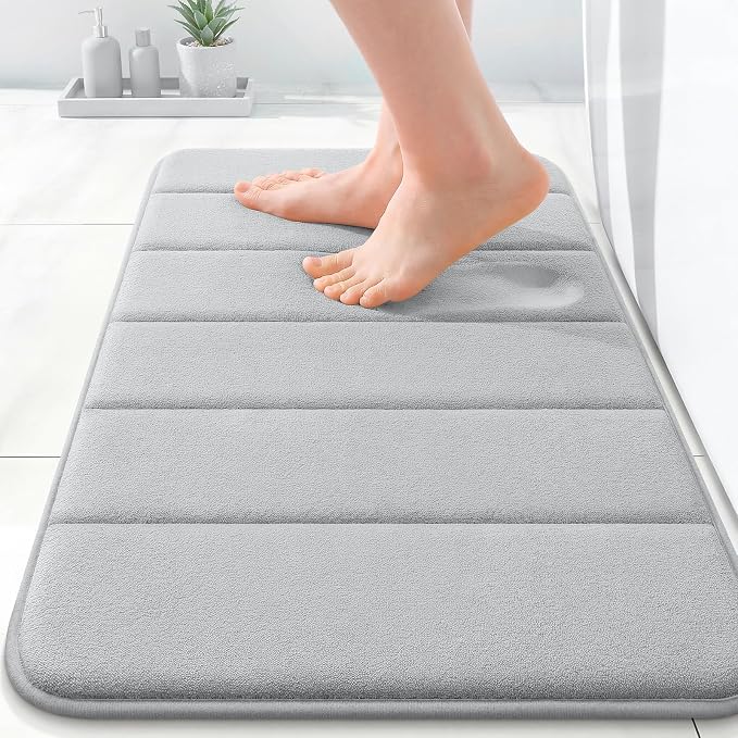 OLANLY Memory Foam Bath Mat 24x16, Super Soft Absorbent Bathroom Rugs, Quick Dry by OLANLY
