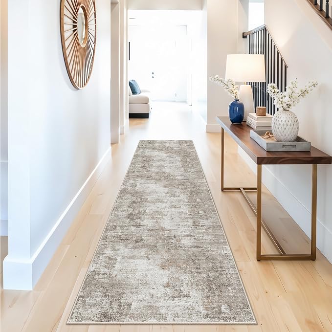 2x8 Washable Non-Slip Hallway Runner Rug – Modern Abstract Soft Carpet - Image 3