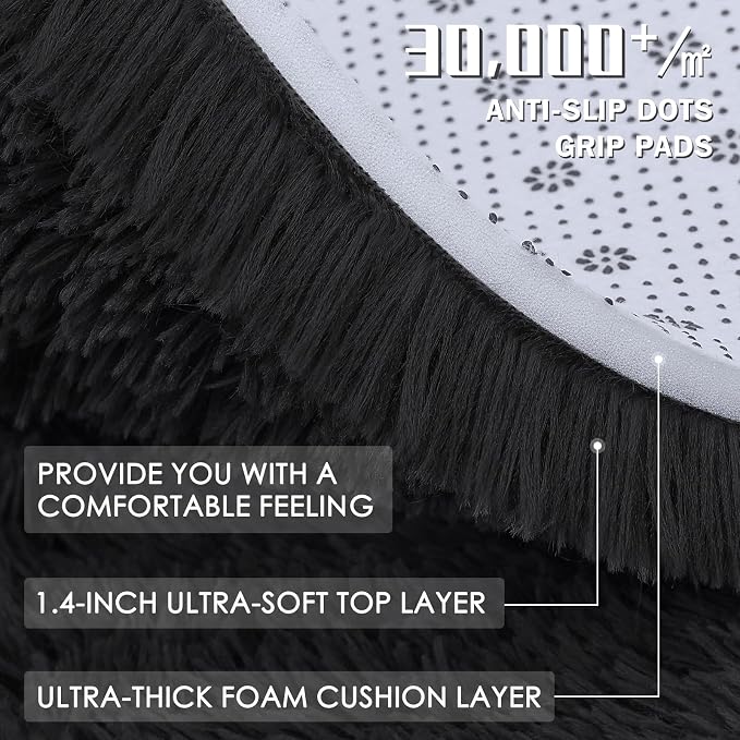 OLANLY 5x5 Area Rugs for Living Room Bedroom, Machine Washable Soft Fluffy - Image 9