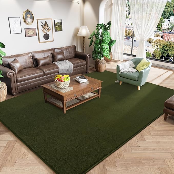 Amearea Modern Area Rugs for Bedroom Living Room, 4x6 Feet Olive Green by AmeareaDirect