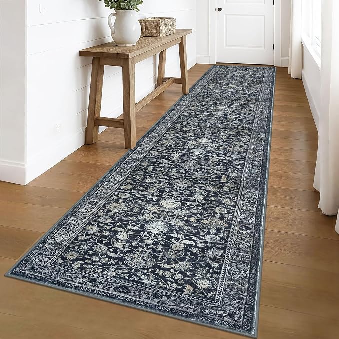 KILOCOCO Runner for Hallway 3x16 Runner Rug Printed Vintage Floral Washable Rug - Image 3
