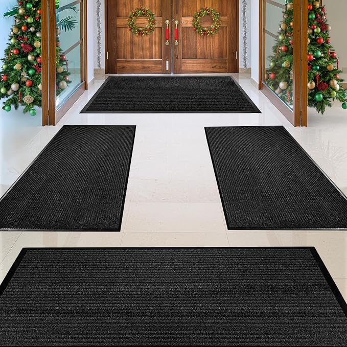 MaxMat® 4-Pack Extra Large 3x5 Ft Heavy Duty Door Mats – Tough Rubber Backing - Image 2