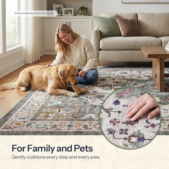 HOOBRO 5 x 7 Area Rugs Washable, Living Room Rugs, Non-Slip Rug Stain Resistant - Image 4