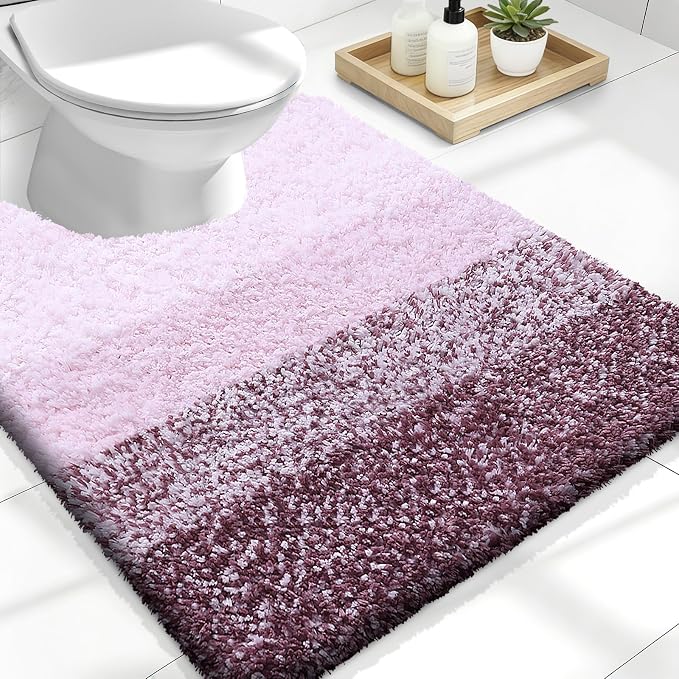 OLANLY Luxury Toilet Rugs U-Shaped 24x20, Extra Soft and Absorbent Microfiber by OLANLY