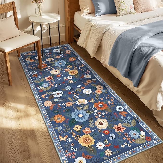 RELEANY Floral 2x10 Area Rugs Washable Print Boho Cute Carpet Non Slip Flower - Image 6