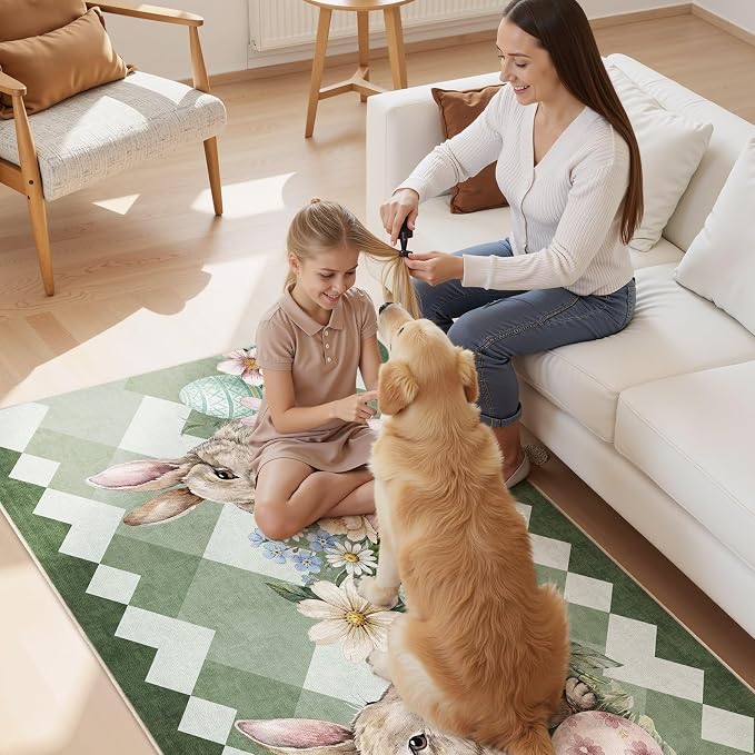 cotiled Area Rug for Living Room, Washable Non-Slip Large Area Rug, Indoor - Image 5