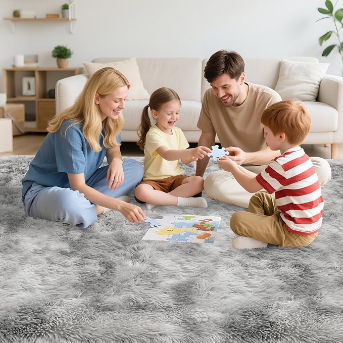 5x8 Ft Light Grey Large Area Rugs - Image 4