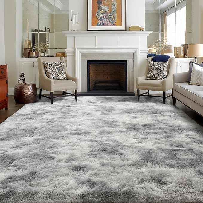 9x12 Ft Extra Large Shag Rugs for Living Room, Tie Dyed Ultra Soft Fluffy Furry - Image 2