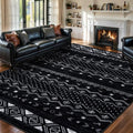 SERISSA 6x9 Area Rugs for Living Room, Washable Non-Slip Black and White Boho by SERISSAHomeDecorCollection