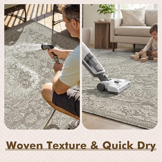 MontVoo-Outdoor Rug-Patio Rug 5x7 ft Polypropylene Indoor Outdoor Rugs Carpet - Image 6