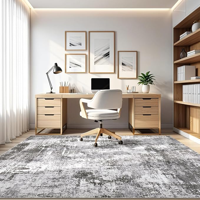 7x9 Area Rug Living Room: Machine Washable Large Abstract Modern Soft Rugs - Image 8