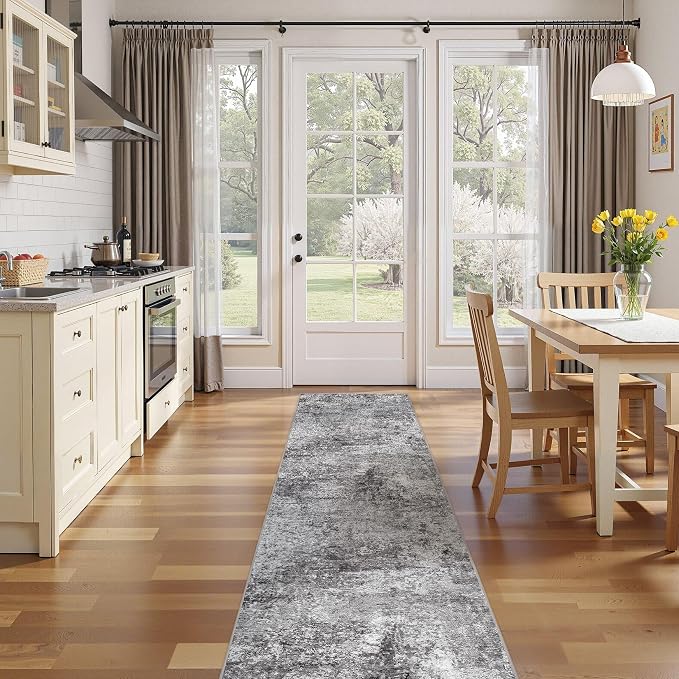 DMOYEST Washable Runner Rug for Hallway: 2.6x12 Neutral Modern Abstract Low - Image 7