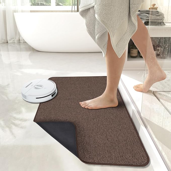 Bosap Bath Mat, Ultra Thin Bathroom Rugs, Rubber Bath Mats - Image 6