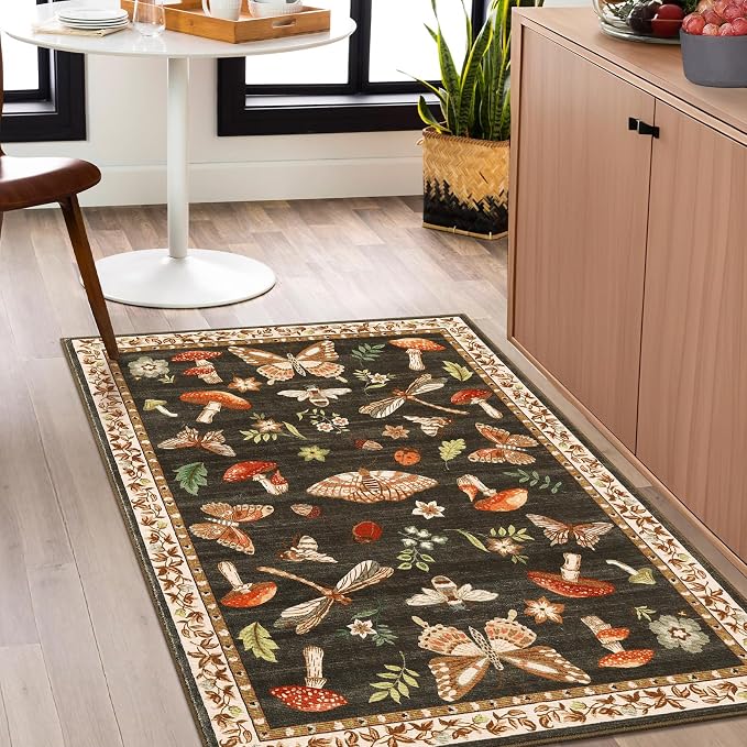 ROYHOME Mushroom Rug Black - Image 2