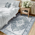 RELEANY Area Rugs 3'x4' Washable Non-Slip, Floral Vintage Distress Medallion by RELEANY