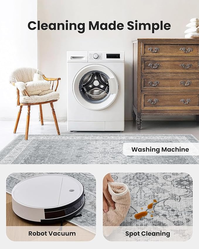 AMADA HOMEFURNISHING 9x12 Area Rugs, Washable Living Room Rug - Image 4