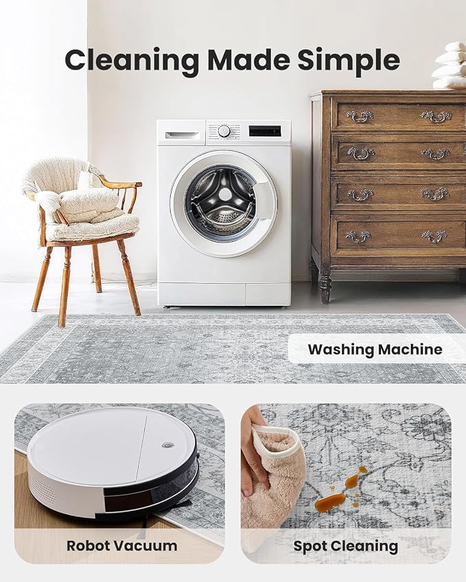 AMADA HOMEFURNISHING 5x7 Area Rugs, Washable Living Room Rug - Image 4