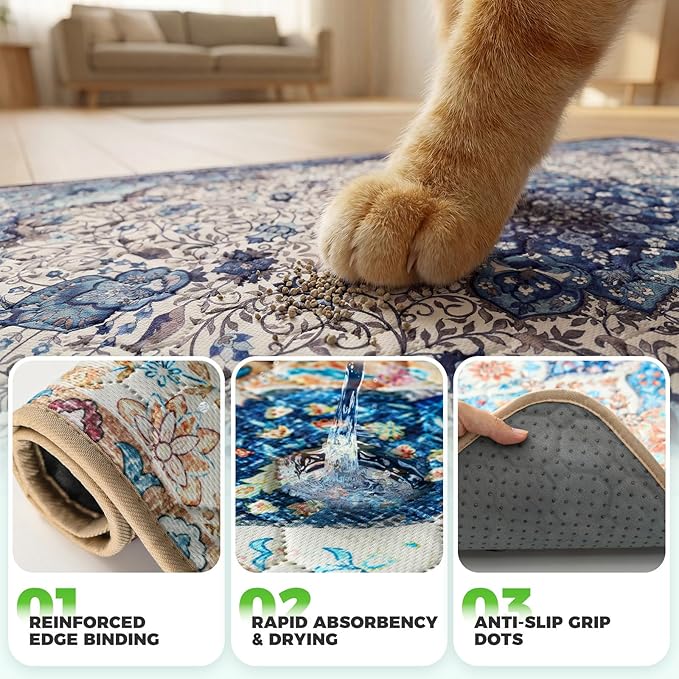 Hompet Cat Litter Mat 2 Pack, 28.5x60 Large Machine Washable Trapping Mats - Image 5