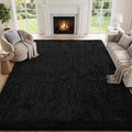 8x10 Area Rugs for Living Room Bedroom: Soft Fluffy Black Shag Upgrade Non-Slip by PLHXFRSoftAreaRugs