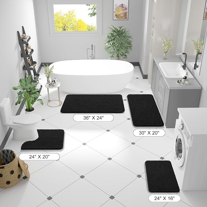 OLANLY Bathroom Runner Rugs 70x24, Extra Soft Absorbent Chenille Bath Rugs - Image 2