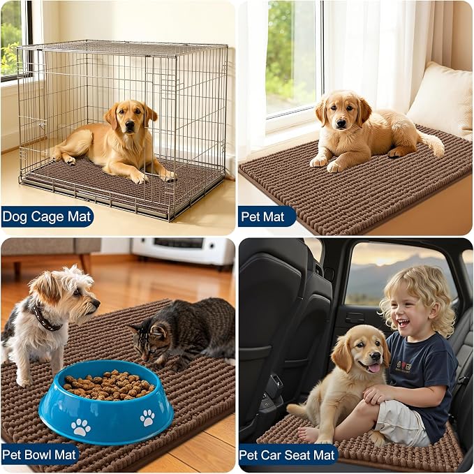 OLANLY Dog Door Mat for Muddy Paws 44x32, Ultra Absorbent Chenille Mud Doormat - Image 7