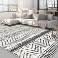 Nakagishi Black Rug Living Room 5X7: Washable Boho Large Neutral Soft Rug by NakagishiAreaRug