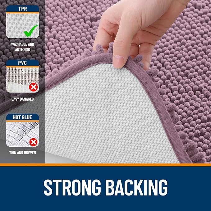 OLANLY Small Bathroom Rugs 24x16, Extra Soft Absorbent Chenille Bath Rugs - Image 6