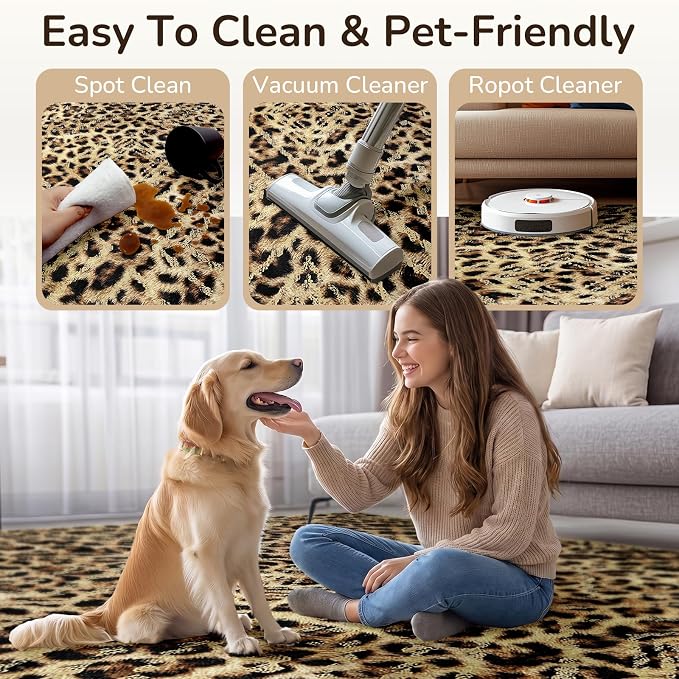 BESTSWEETIE Area Rug 9x12 Rug Machine Washable Non-Slip Low Pile Print Pattern - Image 3