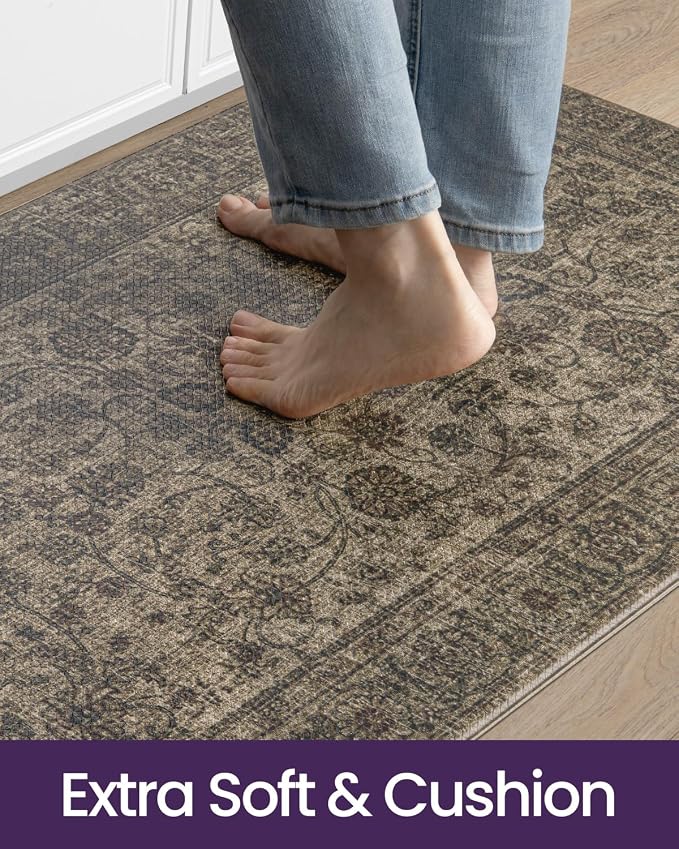 DEXI Kitchen Floor Mats Cushioned Anti Fatigue Runner Rug, 23x86 Mottled Brown - Image 8