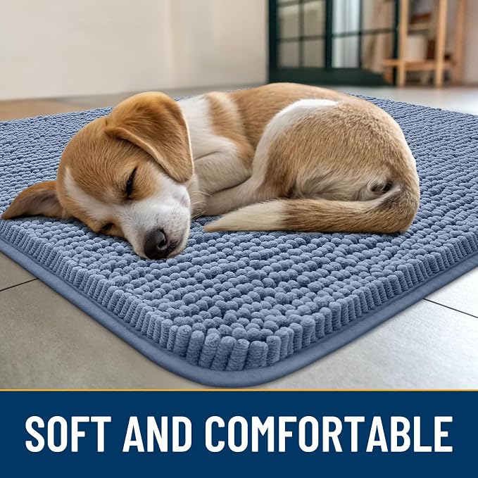Smiry Dog Door Mat for Muddy Paws 24x16, Absorbent Dirt Trapper, Non-Slip - Image 2