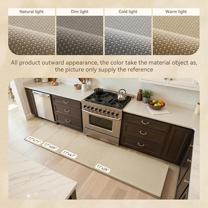 MontVoo Kitchen Rugs Non Slip Washable, Absorbent Braided Kitchen Mats - Image 7
