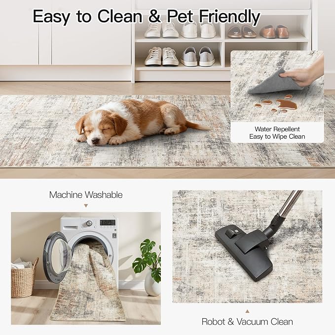 Lofus 2 x10 Area Rug for Hallways, Low Pile Soft Carpet Runner for Kitchen - Image 6