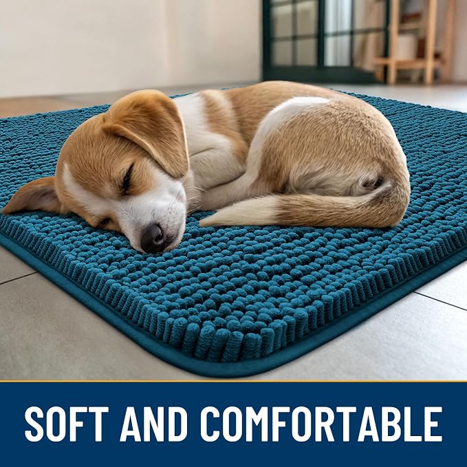 Smiry Dog Door Mat for Muddy Paws 24x16, Absorbent Dirt Trapper, Non-Slip - Image 2