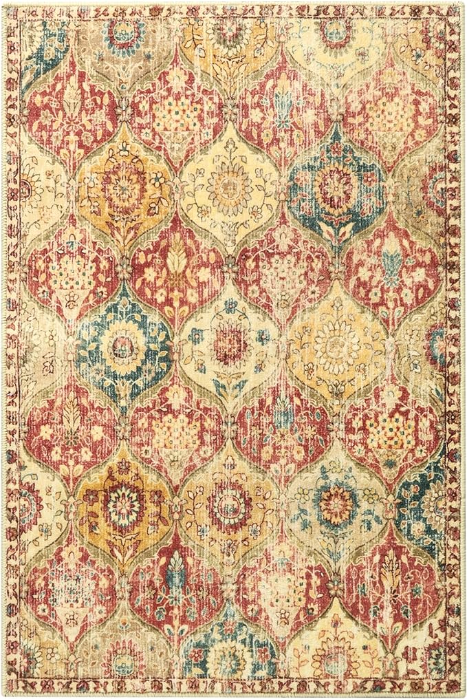 Lahome Moroccan Trellis Washable Rug, 2x3 Bathroom Rugs - Image 6