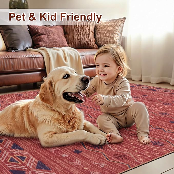 SERISSA Hallway Runner Rug, Soft Low-Pile Geometric Indoor Long Carpet - Image 6