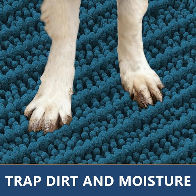 Smiry Dog Door Mat for Muddy Paws 36x24, Absorbent Dirt Trapper, Non-Slip - Image 4