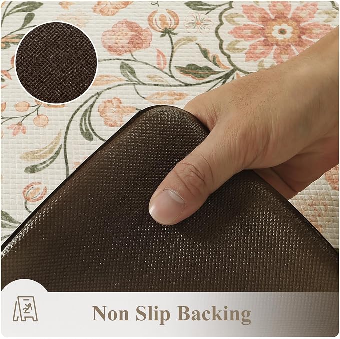 KIMODE Anti Fatigue Mats for Kitchen Floor Non Slip, Farmhouse Boho Floral - Image 4