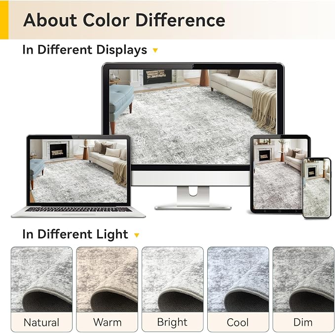 RELEANY Washable Area Rugs 2'x3' Non-Slip Modern Abstract Soft - Image 8